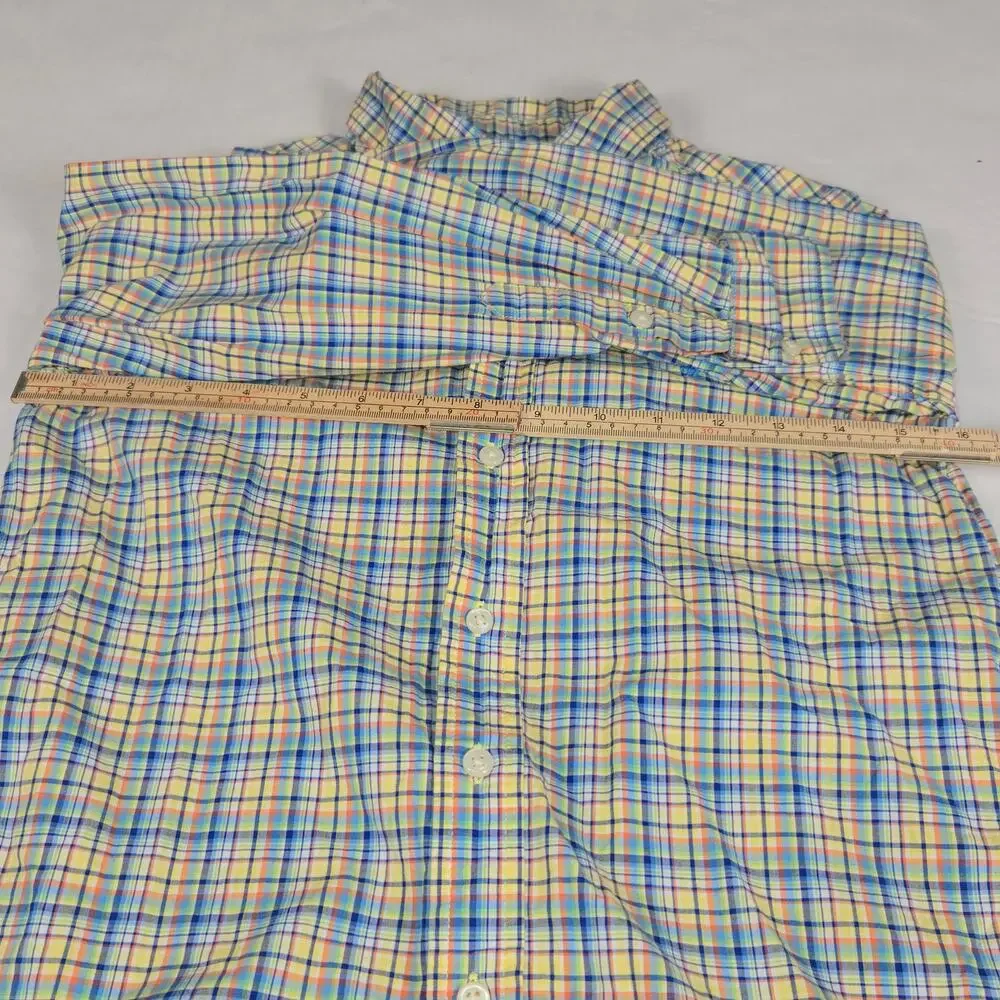 Ralph Lauren Youth Medium 10/12 Plaid Shirt Button Down Blue‎ Pony Vacation